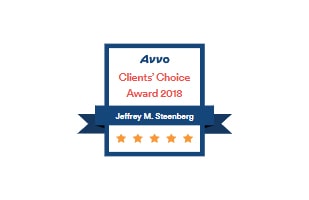 Avvo Clients' Choice Award 2018 Jeffrey M. Steenberg 5 stars
