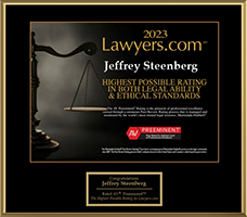 Lawyers.com 2023 | Jeffrey Steenberg | AV Preeminent | Peer Rated for Highest level of Professional Excellence